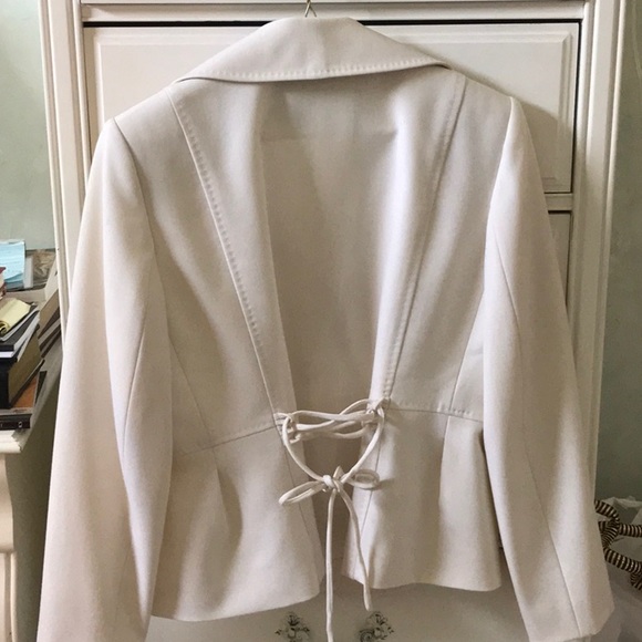 Anne Klein Cream Peplum Jacket Blazer Lined - Picture 2 of 5